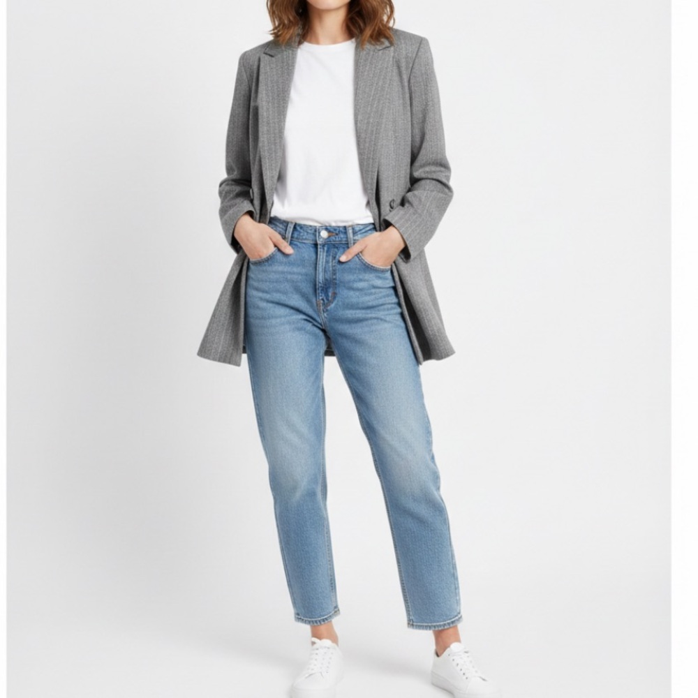 DYNAMITE Double Breasted Blazer Oversized Gray Size Medium - Picture 9 of 10